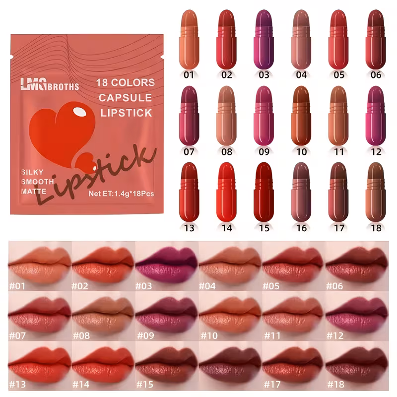 Labial en Cápsula de 18 Colores